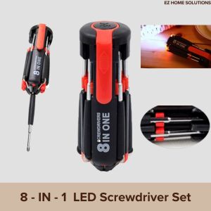 [READY STOCK] 8-in-1 Multi-Function Screwdriver – LED Light | Compact & Portable | DIY Home Tool