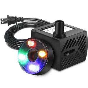 DIYMO（Same day delivery）    3W/5W/16W Powerful Submersible Water Pump with LED Light Adjustable Water Flow for Fountains Ponds Aquarium Fish Tank Statuary with EU Plug