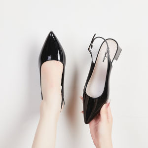 [Free Shipping] Fashionable WomenS Summer Sandals Pointed-Toe Chunky Heel Beach-Style Non-Slip Shallow-Toe Versatile With A Single-Strap Design