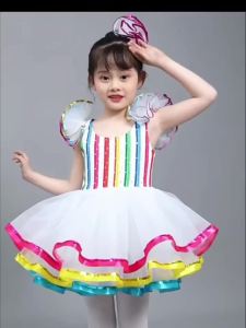 Girl Ballroom Clothing Sequined Modern Dance Tutu Dress Girls Jazz Dance Dresses For Prom Stage Wear Wedding Princess Dress2026
