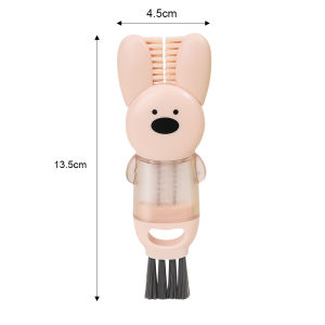 4 in 1 Multifunctional Cup Lid Brush Baby Bottle Cleaning Brush Rabbit Shape Cup Washing Brush Cleaning Tools
