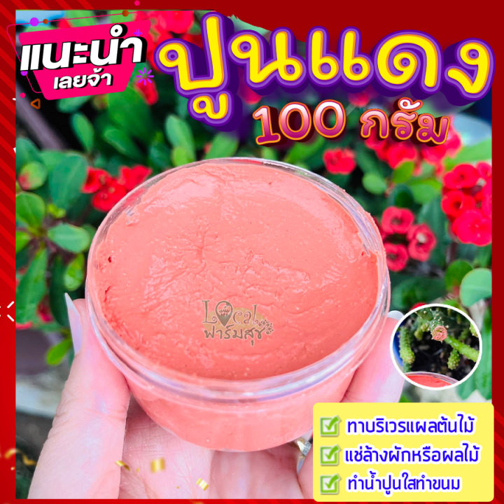 ปูนแดง (Red Lime) 100 กรัม เสริมการเติบโตต้นไม้และทำน้ำปูนใส