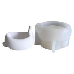 Phục sinh Thỏ figurine cup khuôn silicon dễ thương bunnies đế để trứng lưu trữ Bát khuôn mẫu cho nhựa đúc bê tông