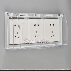 cover box tempel pengaman 3 switch on off stop kontak lobang colokan kotak pelindung steker listrik