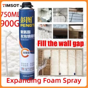 TIMSOT 750ML Polyurethane PU Spray Expanding Foam Spray Sealant Waterproof Quick Drying Fills Cracks Joints Gaps