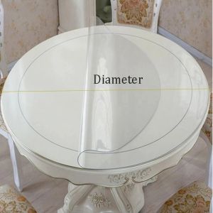 NEW PVC Round Table Carpet Transparent Waterproof Tablecloth Kitchen Pattern Table Cover Glass Soft Cloth Dining Table Mat2026