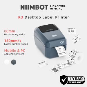 NIIMBOT K3 3-Inch Desktop Label Printer with High-Speed Bluetooth and USB for Small Business Office