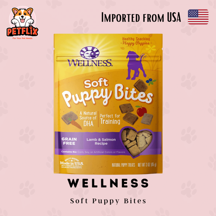 Wellness Soft Puppy Bites Lamb & Salmon Recipe Grain-Free Dog Treats