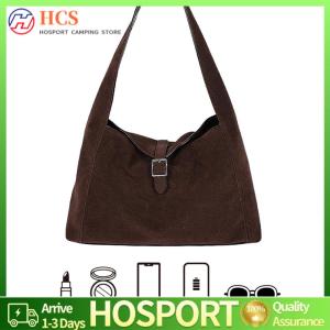 【HCS】 Women Girls Faux Suede Solid Color Shoulder Bag Fashion Commute Handbag Retro Single Shoulder Bag for Work Shopping Travel Daily