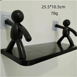 Cute Little Person Wall Mounted Non Perforated Storage Rack Kitchen Organizing Storage Rack