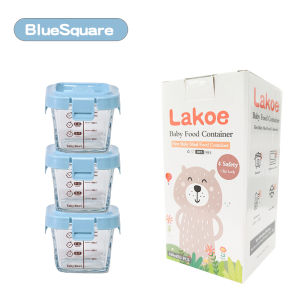 LAKOE 3pcs/Set Wadah Mpasi Bayi Kaca Tempat Makan Bayi Baby Food Container