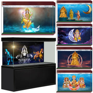 Aquarium 3d Background Sticker Fish Tank Wallpaper Decoration High-definition Buddha Statue Series Mural Poster Supports Various Sizes And Picture Customization