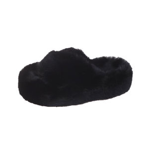 [Free Shipping] Summer Plush Slippers Thick-Soled In Stock Korean Style Pink Warm One Size Fits All Made Of Viscose With A Crossover Design