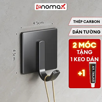 Móc dán tường Enomax chịu lực không cần khoan tường để treo đồ đa năng cho gia đình tặng kèm keo ( Eno-0122)