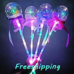 baoxue 1PC trẻ em đầy màu sắc phát sáng gậy nhấp nháy trái tim sao bướm cô gái công chúa cổ tích Wands vai trò chơi hiển thị cosplay bên ủng hộ