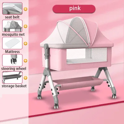 Multifunctional Baby crib Foldable Baby Crib Baby Crib Newborn Cradle Bed European Baby Crib Splicing Big Bed