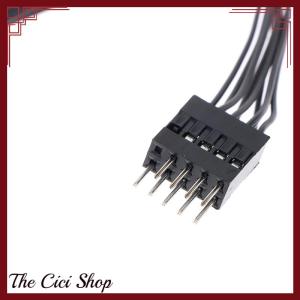 [The Cici Shop] USB Motherboard Cable USB Header Extension Cable 9Pin 1 Female to 2 Male Y Splitter Cable Black