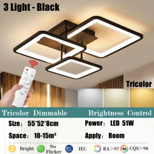 Modern LED Ceiling Lights High quality Tricolor Dimmable With Remote Control Energy Save Living Room Light Bedroom Light LED Ceiling Lamp