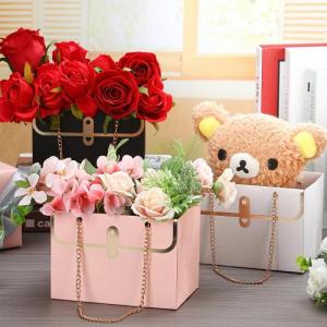 1Pcs Flower Tote Bag Portable Foldable Long Lasting Universal Present Packing Rose Flower Box Party Gift Box Packaging For Candy