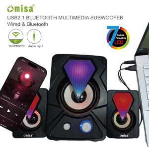 OMISA ชุดลำโพงบลูทูธ USB2.1 BLUETOOTH SPEAKER SP-580 พร้อมไฟ LED 7 สี