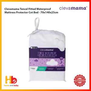 Clevamama Tencel Fitted Waterproof Mattress Protector Cot Bed - 70x140x25cm