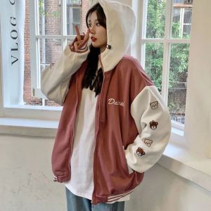 SWEATER WANITA KEKINIAN DAIRISK BEAR ZIPPER OVERSIZE TERBARU DAN MURAH