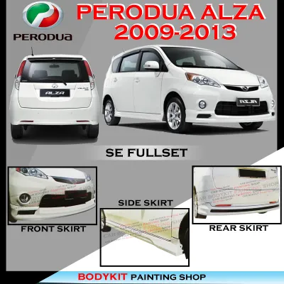 PERODUA ALZA 2008-2013 SE STYLE FULLSET SKIRTING(FRONT SKIRT SIDE SKIRT REAR SKIRT)PU GETAH/FIBER BODYKIT