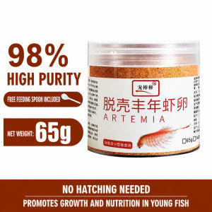 98% High Purity De-Shelled Artemia Brine Shrimp Eggs Fish Food for Guppy Betta Fry Small Fish Baby Fish Direct Feed