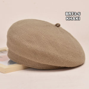 Topi Baret Korea Wanita Dewasa Bahan Wol Tebal Premium Polos Best Life ever Fashion Cewek BRT3