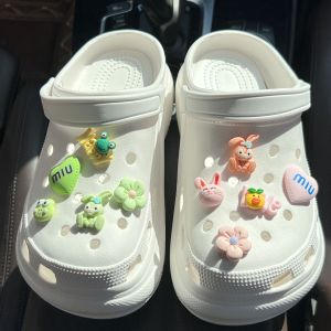 Crocs Charms Shoes Accessories DIY Shoes Flower Letter Cartoon Anime Rabbit Decoration Cute Clogs Decoration for Crocs