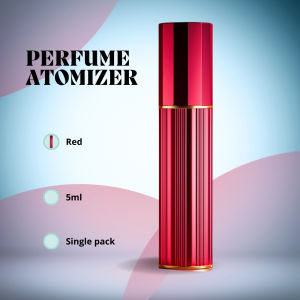 ABTravel 5ml Perfume Atomizer Refillable Perfume Bottle Reusable Spray Dispenser Travel Mini Glossy Vertical Stripe Aluminum Alloy Perfume Dispenser (PRO)