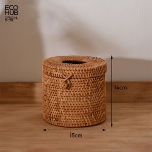 Hộp đựng khăn giấy ECOHUB bằng mây đan thủ công (ECOHUB Rattan Tissue Box)