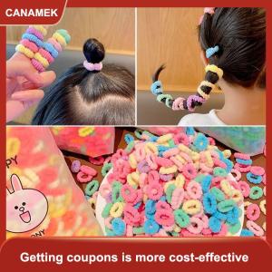 【CANAMEK】 100Pcs Cô Gái Đầy Màu Sắc Tóc Ban Nhạc Thiết Lập Nylon Cao Đàn Hồi Ban Nhạc Cao Su Trẻ Em Của Tóc Vòng Tròn Trẻ Em Tóc Tie Tóc Phụ Kiện