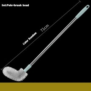 Stainless Steel Cleaning Brush Bucket Brush 360° Nylon Bristle Brush with Long Handle Fine Thread Brush Round Brush for 5 Gallon Container