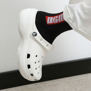 Dép sục cross band classic đế cao 5cm cho nữ chuẩn xịn tặng 10 sticker màu trắng