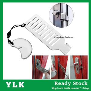YLK Stainless Steel Punch-free Door Locks Anti-theft Door Stop Portable Stopper Door Lock For Travel Hotel Motel Dormito