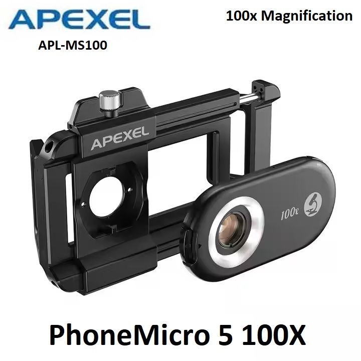 APEXEL APL-MS100 - PhoneMicro 5 100X Magnification - Microscope Lens ...