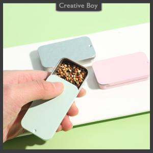 [Creative] Tinplate hộp trượt nắp đẩy kéo Hộp ngăn kéo Balm hộp xách tay hộp nhỏ hương liệu Jar kẹo nhỏ hộp sắt hộp quà tặng