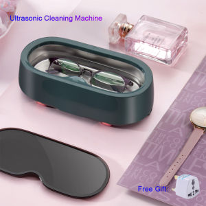 Portable Household Ultrasonic Cleaning Machine Ultrasonic Professional Cleaner Machine 47KHz High Frequency Vibration Lightweight for glasses necklaces rings watches braces nail clippers razors jewelry pacifiers