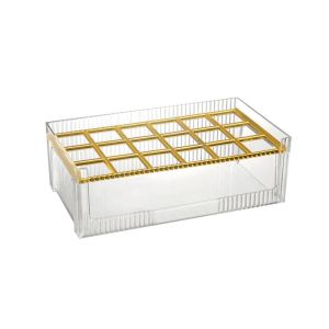 BAIXL Transparent Lip Gloss Holder 18-Slot Detachable Make Up Organizer Non-slip Thicken Lipstick Storage Stand Dresser