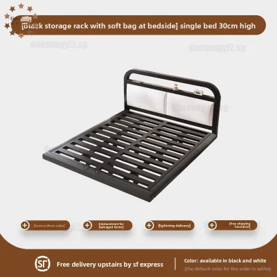 Bed Modern Minimalist Bed Frame 1.8 Meters Single Double Bed Tatami Bed Frame Low Bed Suspended Bed