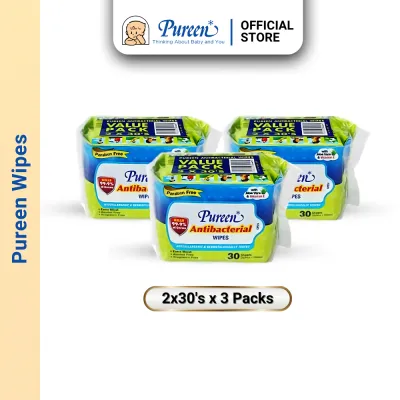 PUREEN ANTIBACTERIAL HYGIENE WIPES 2X30 X 3 PACKETS (BUNDLE SALE)