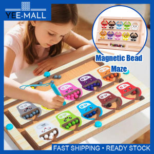 Magnetic Maze Toy Magnetic Beads Color Maze Toddler Counting Puzzle Board Training Board Educational Teaching Toys for Kids Magnetic Maze Toy