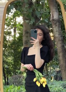 COCOEPPS Đầm Midi Xẻ Tà Dáng Ôm Kiểu Pháp Mới Mùa Hè 2022 GG