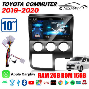 HO 10นิ้วจอแอนดรอยแท้ TOYOTA COMMUTER 2019-2020 Apple Carplay Andriod ชุดหน้ากาก + พร้อมปลั๊กต่อตรงรุ่น จอแอนแรอยรับกล้อง360