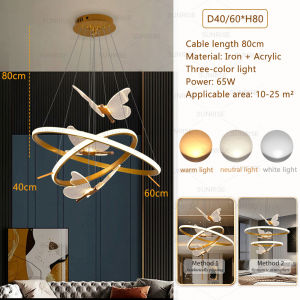 Light Luxury Living Room Chandelier Creative Bedroom Dining Room Lamp Simple Modern Elegance Round Pendant Light