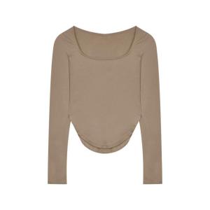 IOS SHOP CAROL BLOUSE CROP TOP KATUN STRETCH WANITA KOREAN STYLE  OOTD