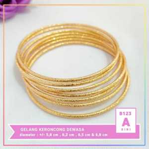Cute Jewelry Gelang dewasa keroncong lapis emas gold B123 - Satu Set isi 7 PCS