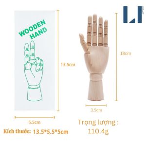 Tượng người mô hình bàn tay bằng gỗ có khớp tập vẽ decor