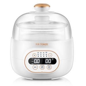 Ready Stock - TONZE Yummy 1L Glass Slow Cooker – Silent Stewing Visual Inner Pot 9-Level Keep Warm